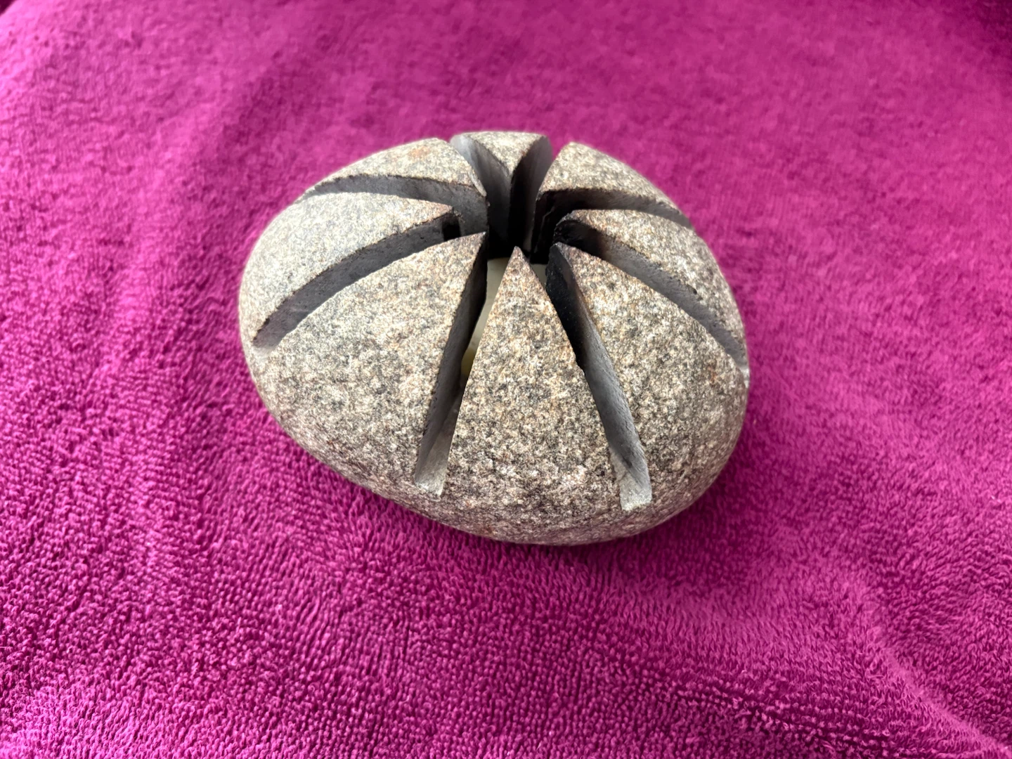 Natural stone tea light candle holder
