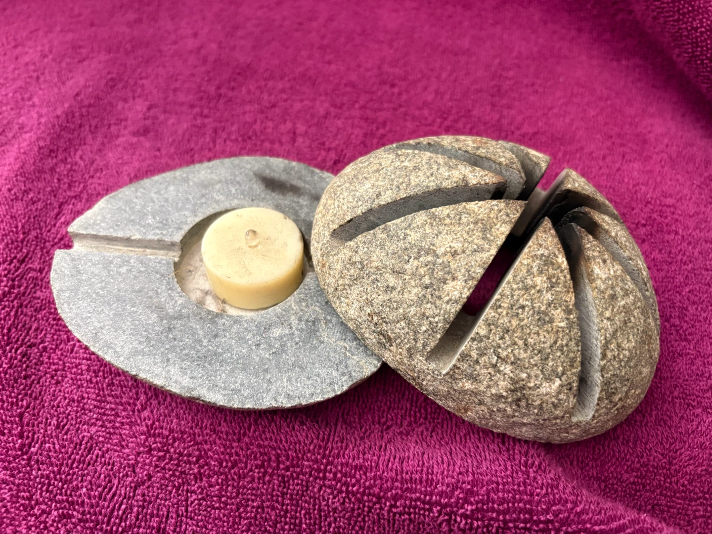 Natural stone tea light candle holder - photo 2