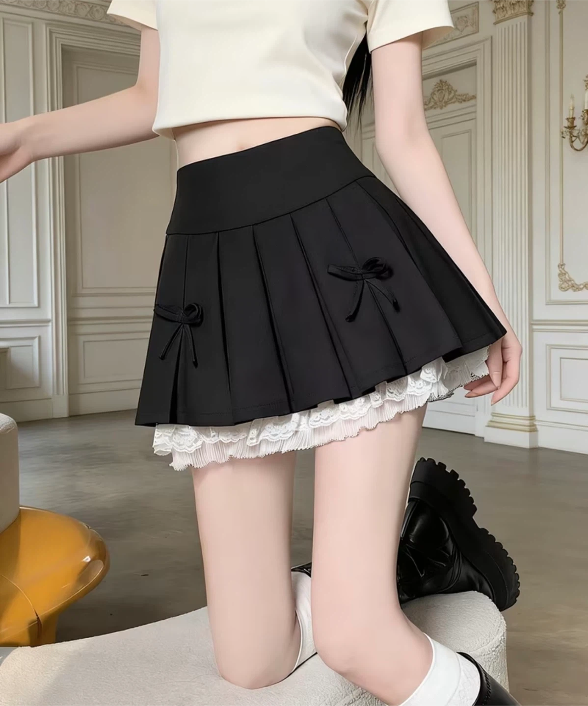 Mini Skirt with Lace!🤍(XL) - photo 2