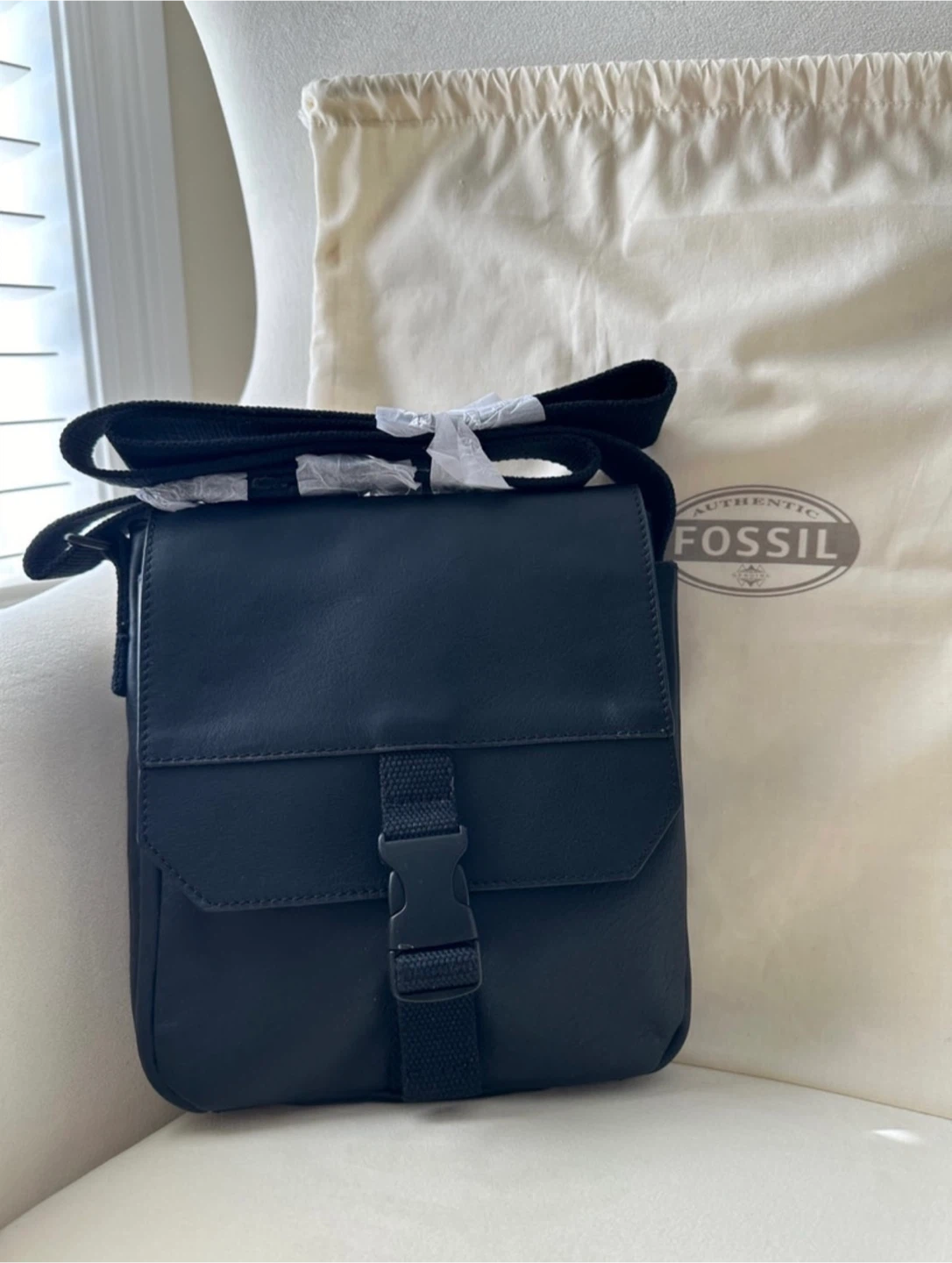 NEW! Fossil Leather Messenger Bag