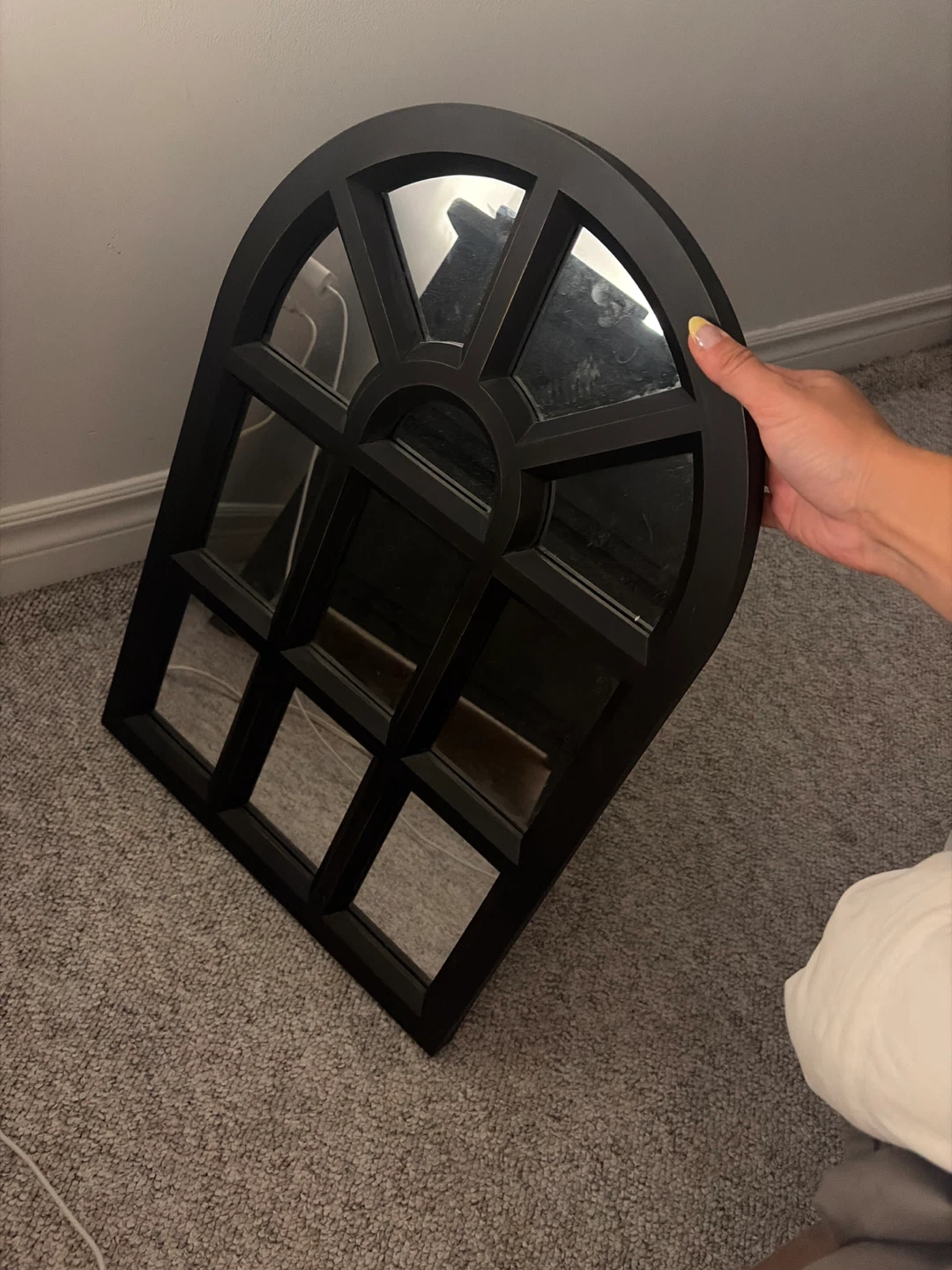 Black Window Pane Mirror - photo 2
