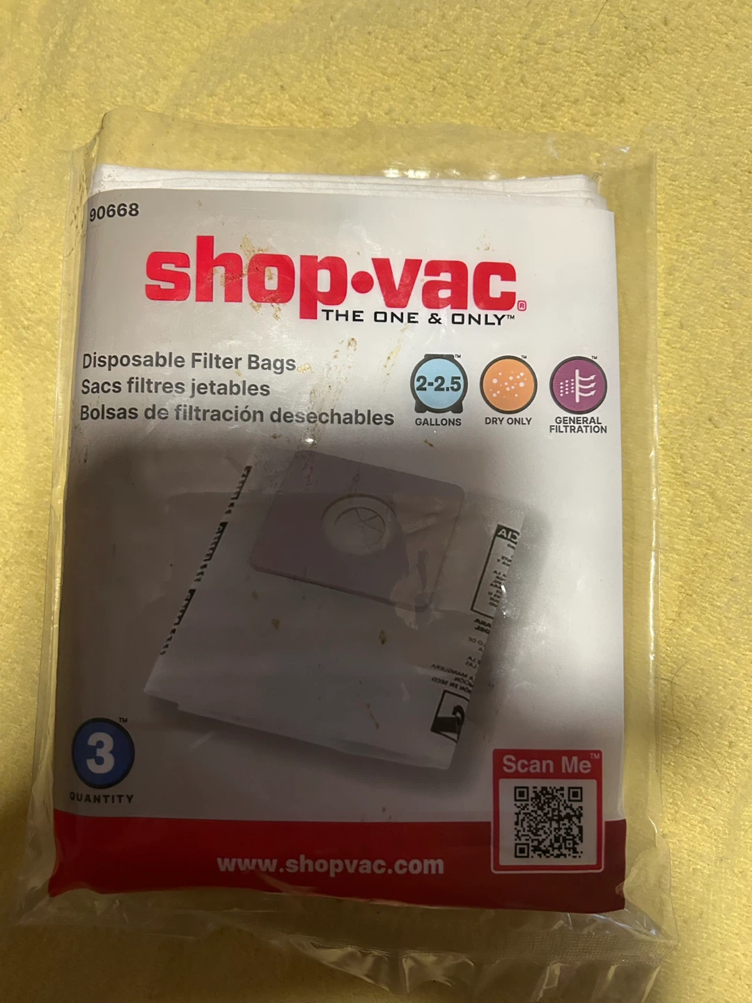 Shop-Vac 3 Disposable Filter Bags