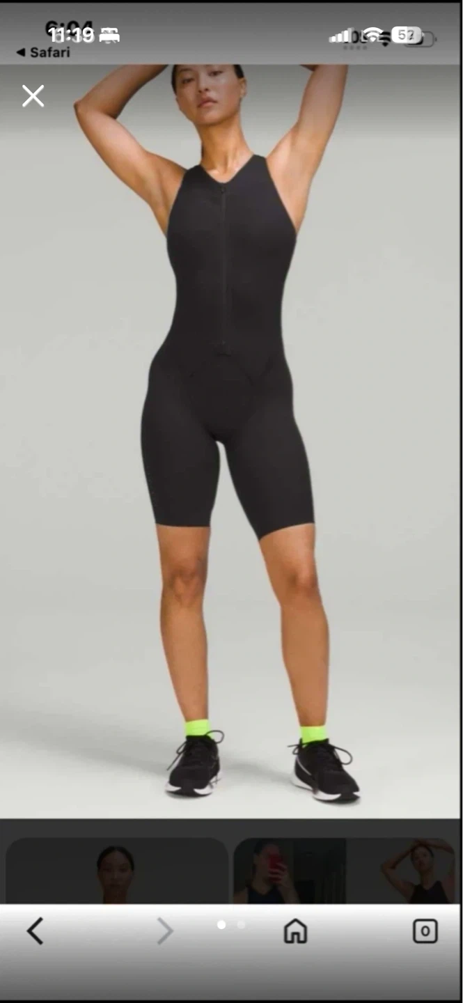 Lululemon Black Full Zip Bodysuit