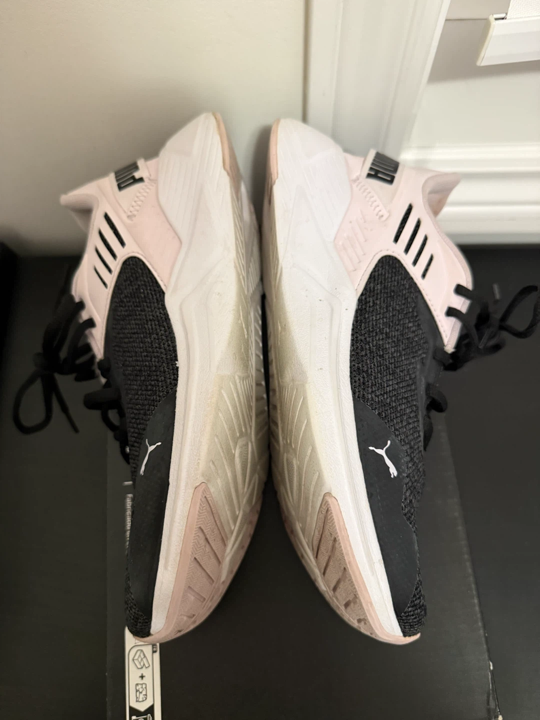 Puma black and pink mesh running shoes - photo 3