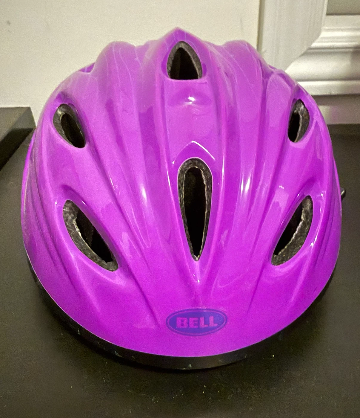 Bell purple bicycle helmet