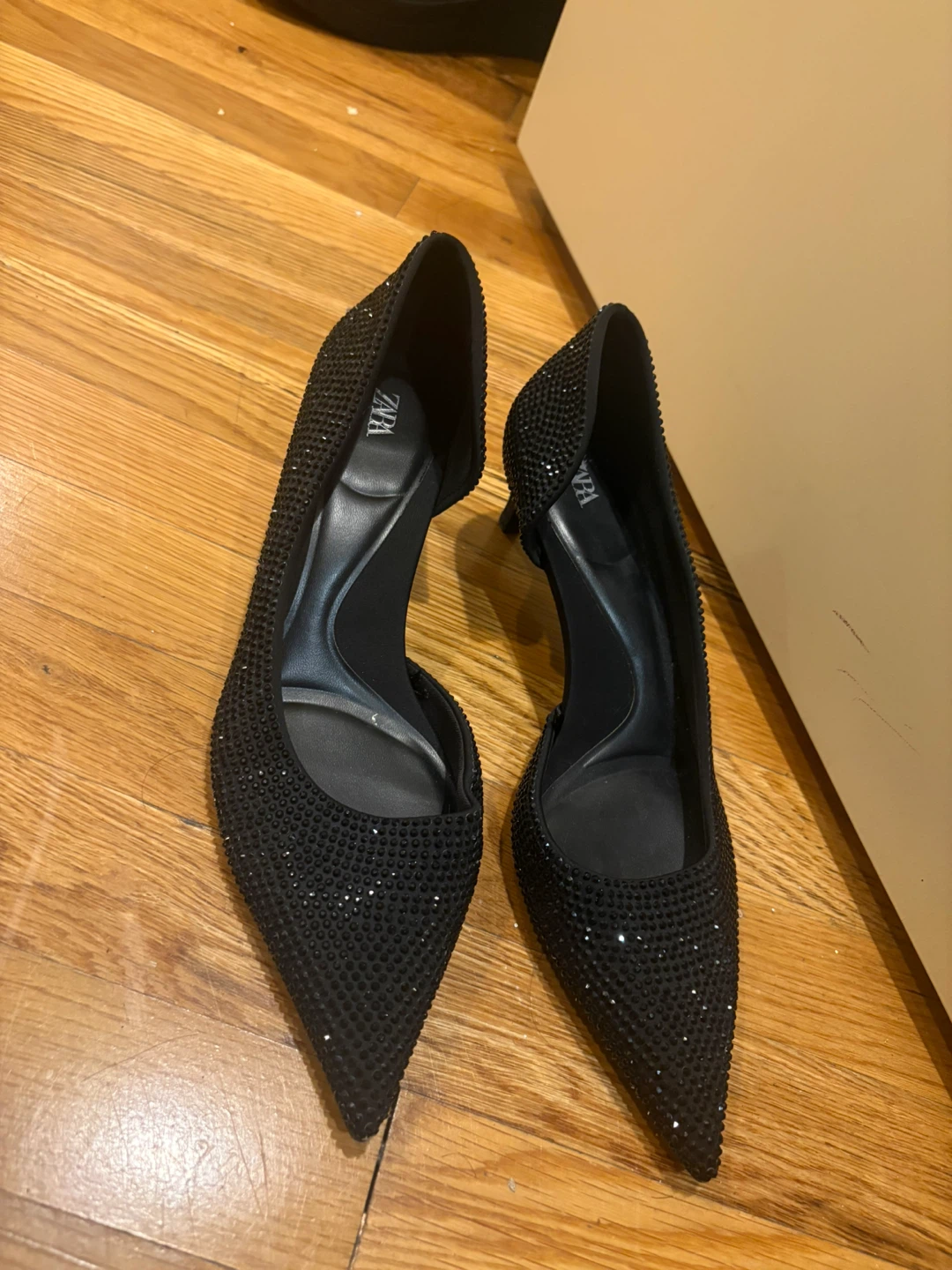 Black Sparkly D'Orsay Heels - photo 2