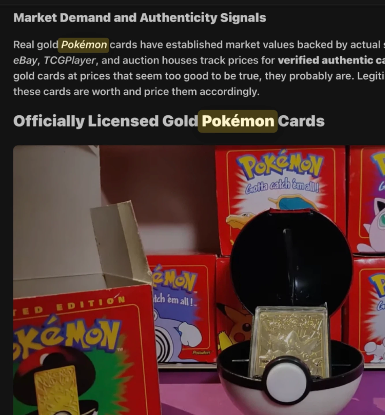 Limited Edition Pokemon SEALED 23K Gold-Plated Trading Card - photo 4