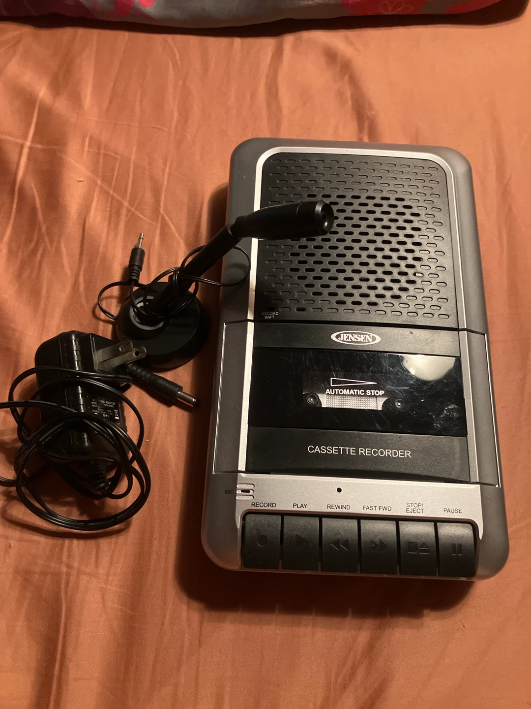 Tape recorder with microphone