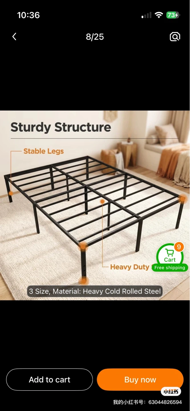Heavy Duty Steel queen sized Bed Frame