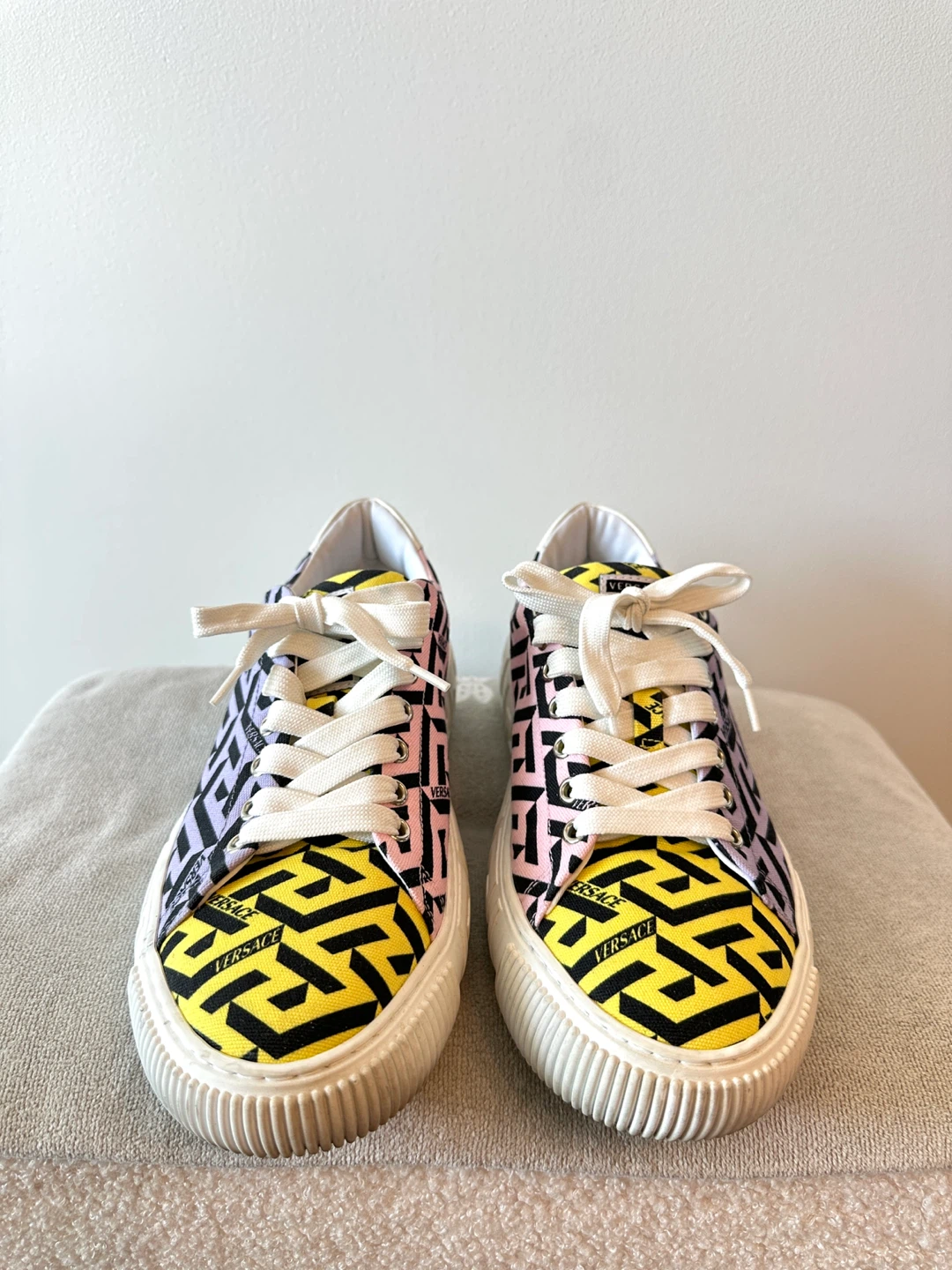 Versace La Greca Coated Canvas Sneakers-Size 41(28cm)
