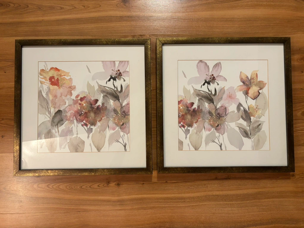 Set of 2 Framed Floral Art Prints