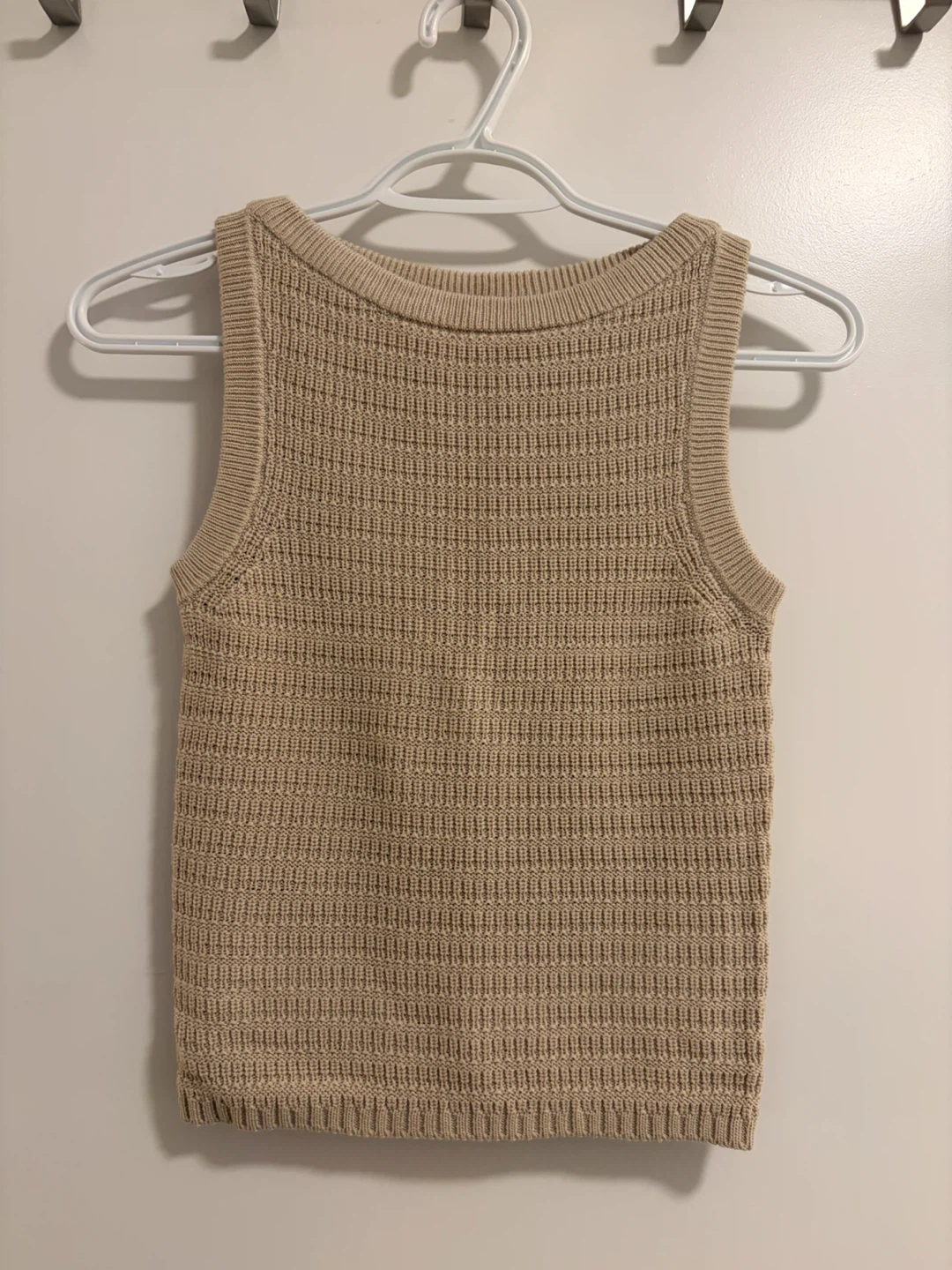 GU / Women's Knit Tank Top - Beige XS