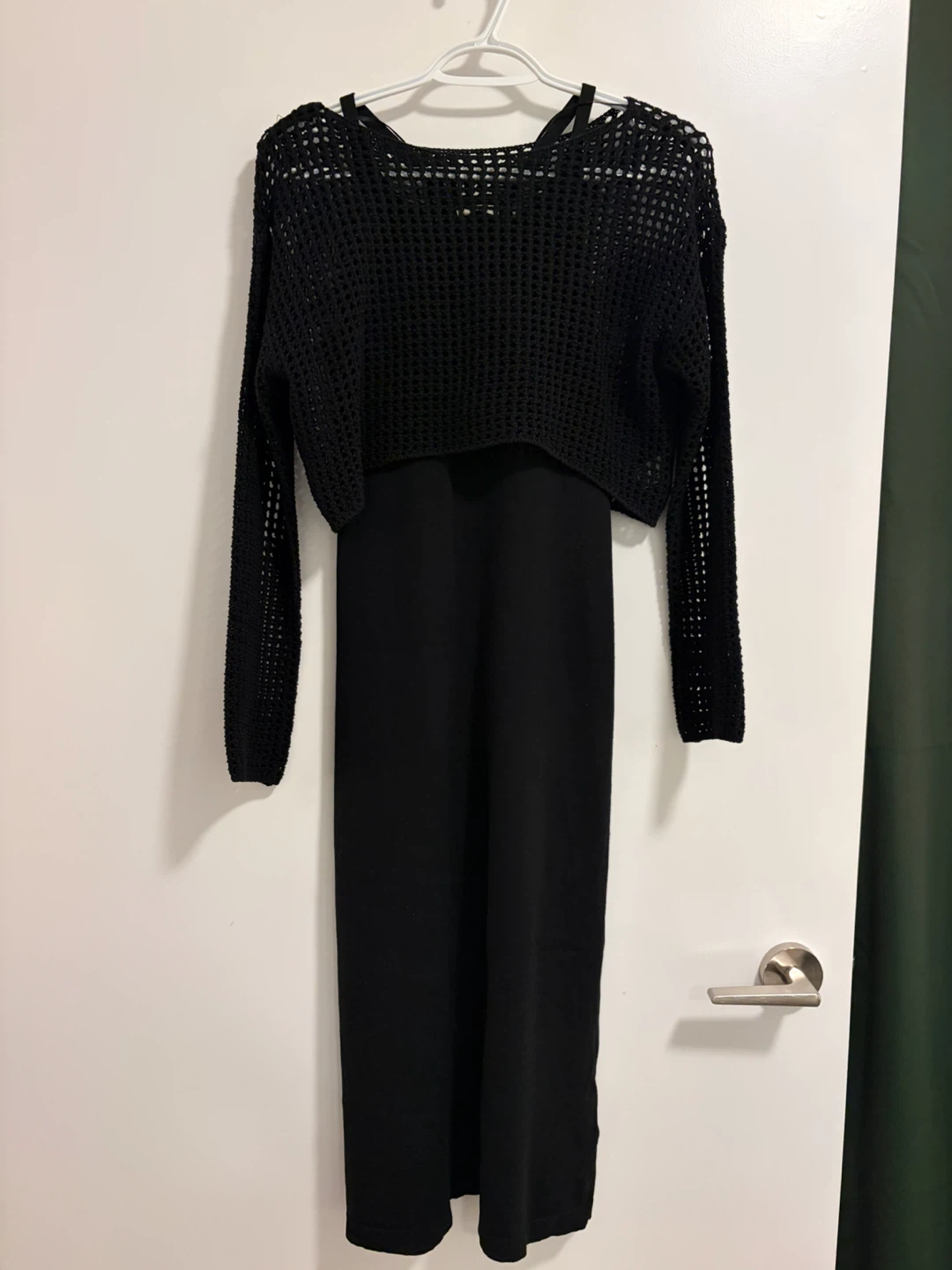 GU / Black Mesh Overlay Dress Size S