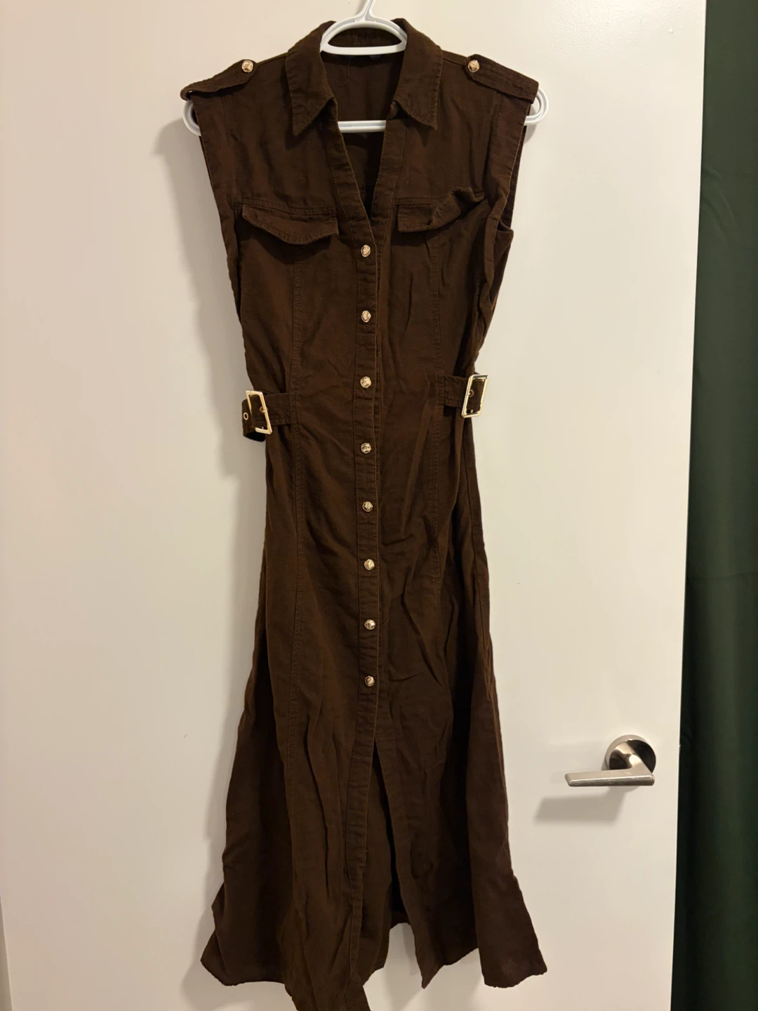 ZARA / Brown Sleeveless Midi Dress