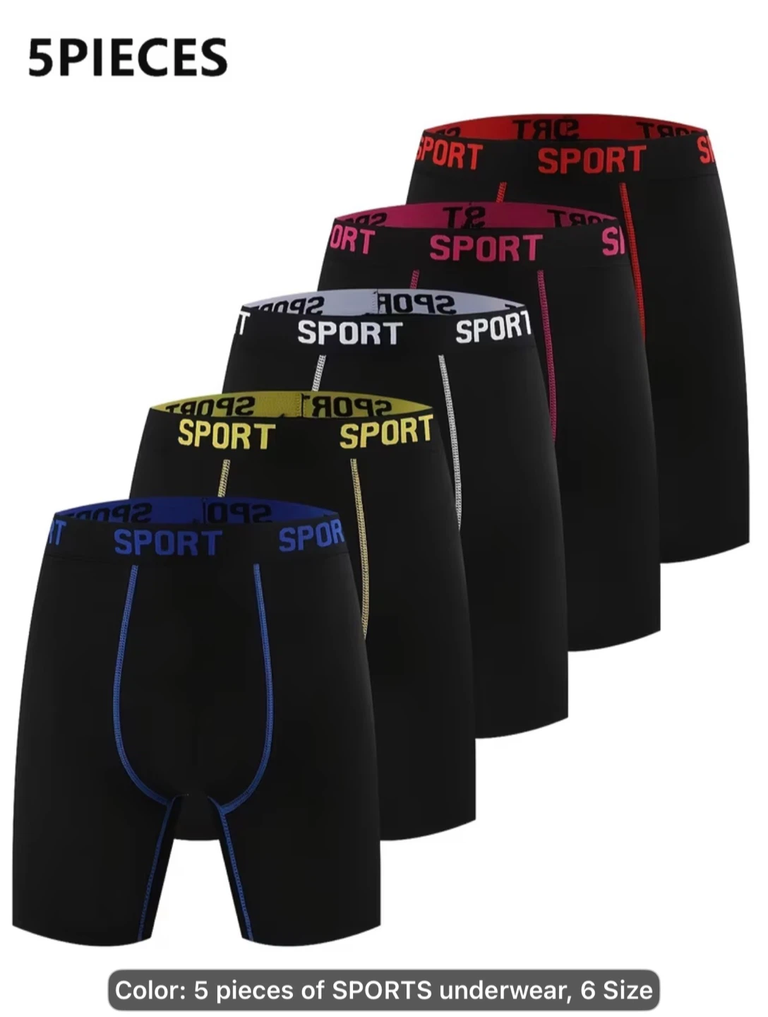 5pcs SPORT Athletic Style Men&Apos;S Long Underwear,