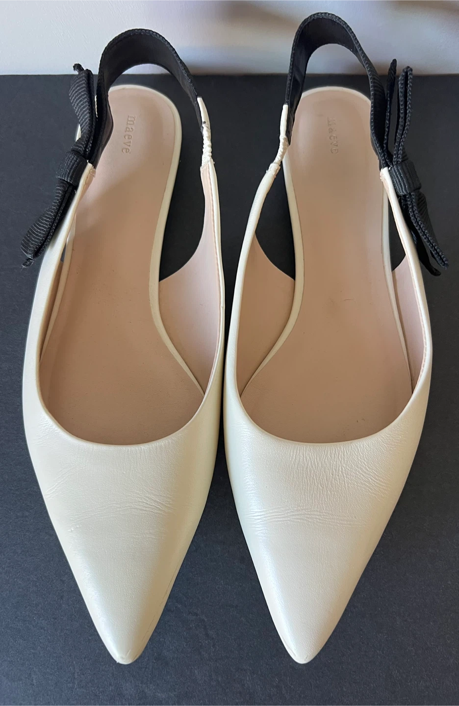 Maeve Cream Pointed Toe Slingback Flats