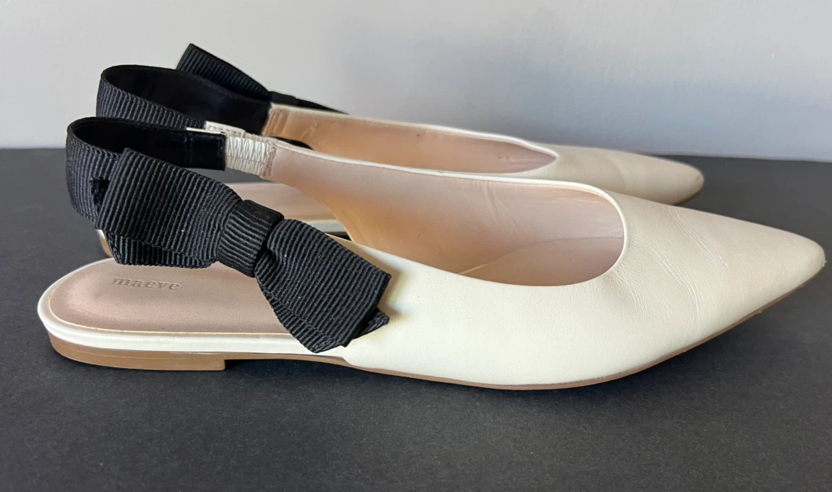 Maeve Cream Pointed Toe Slingback Flats - photo 3