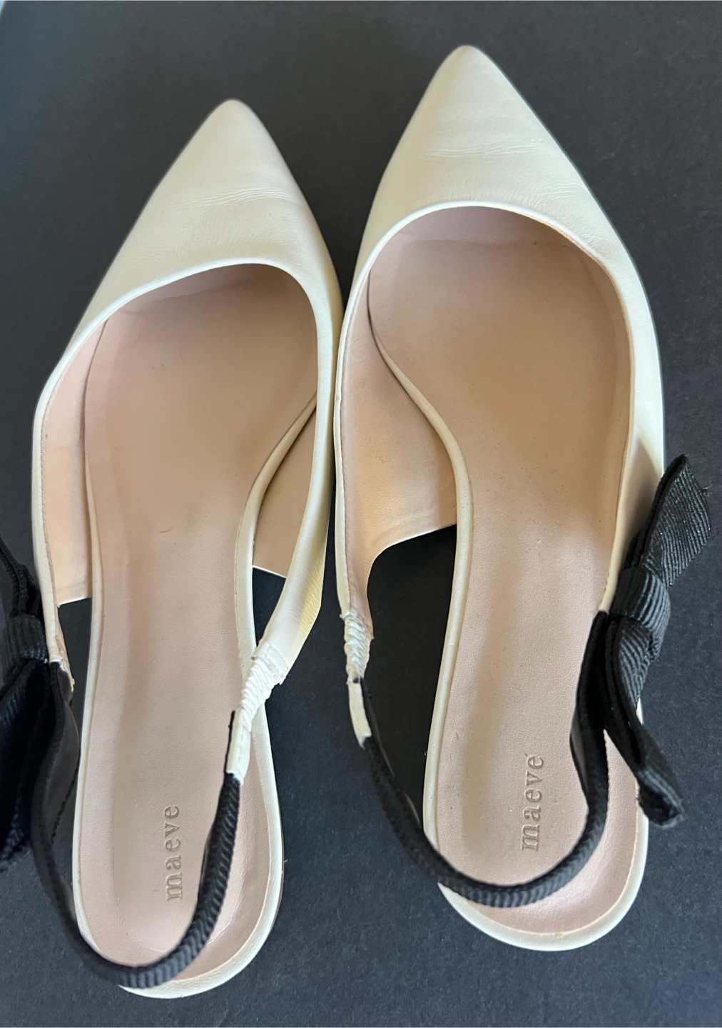 Maeve Cream Pointed Toe Slingback Flats - photo 4