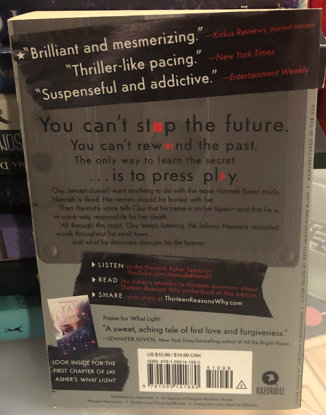 Thirteen Reasons Why by Jay Asher paperback book - photo 2