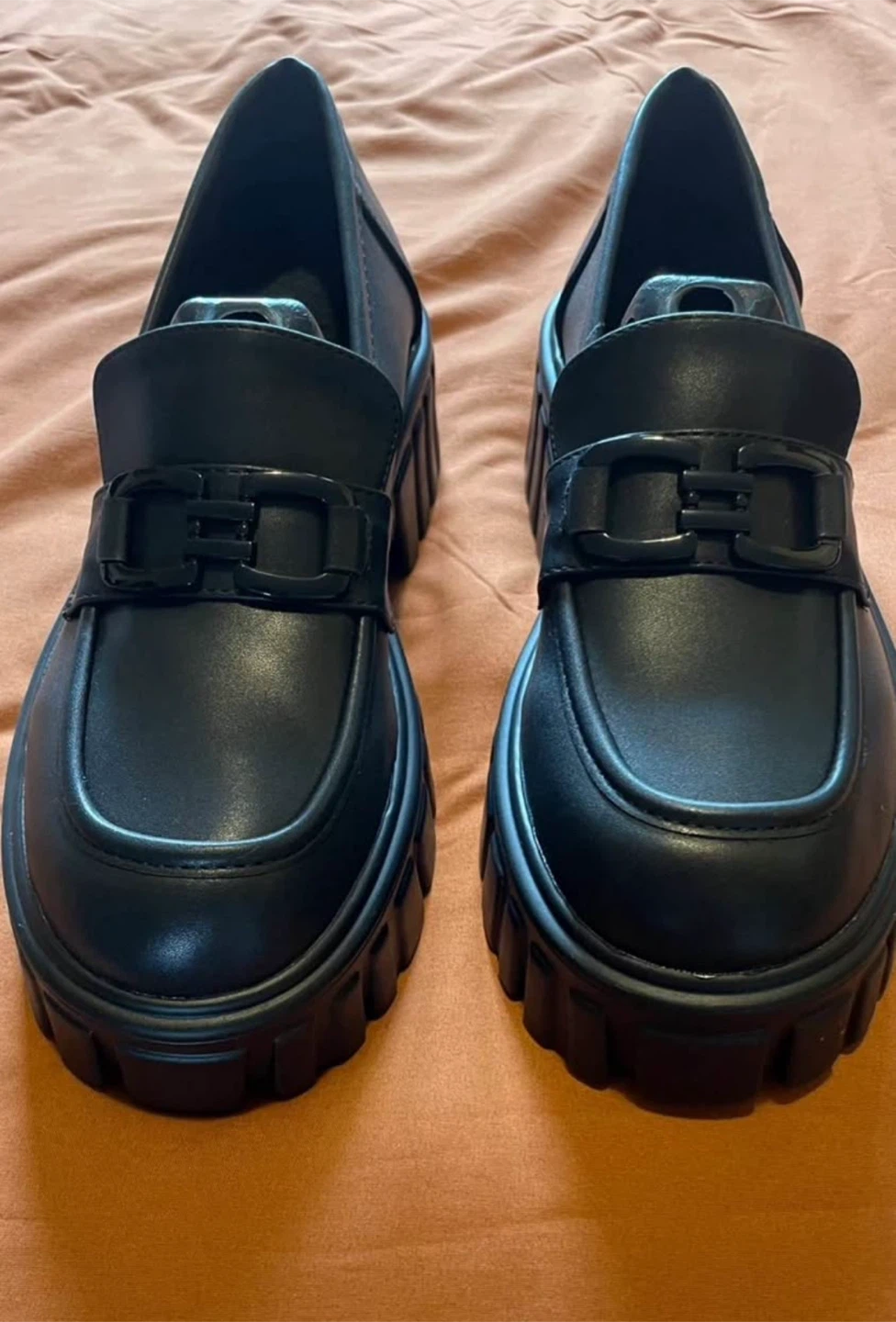 Women’s Black Chunky Loafers Size 38