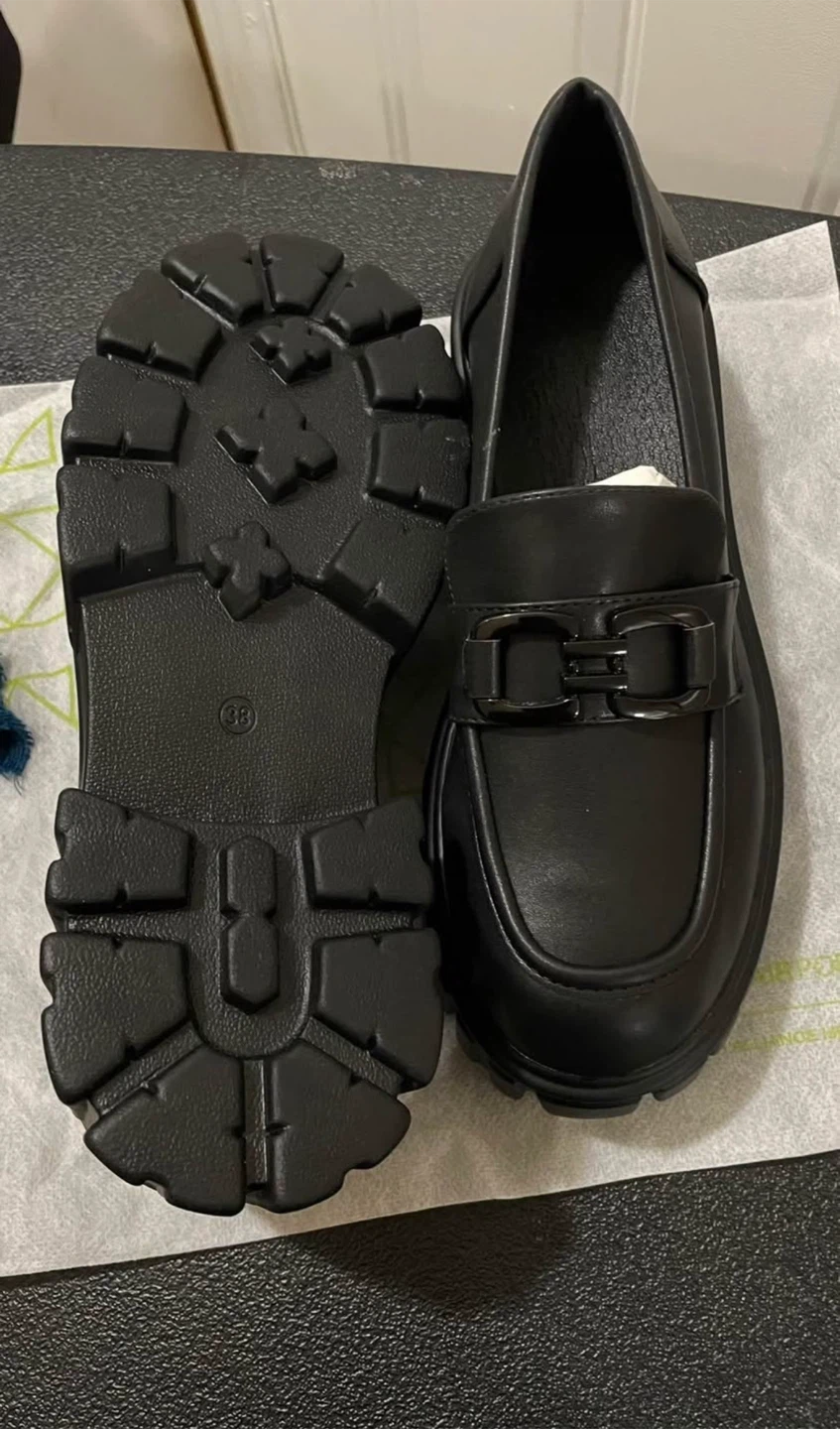 Women’s Black Chunky Loafers Size 38 - photo 4