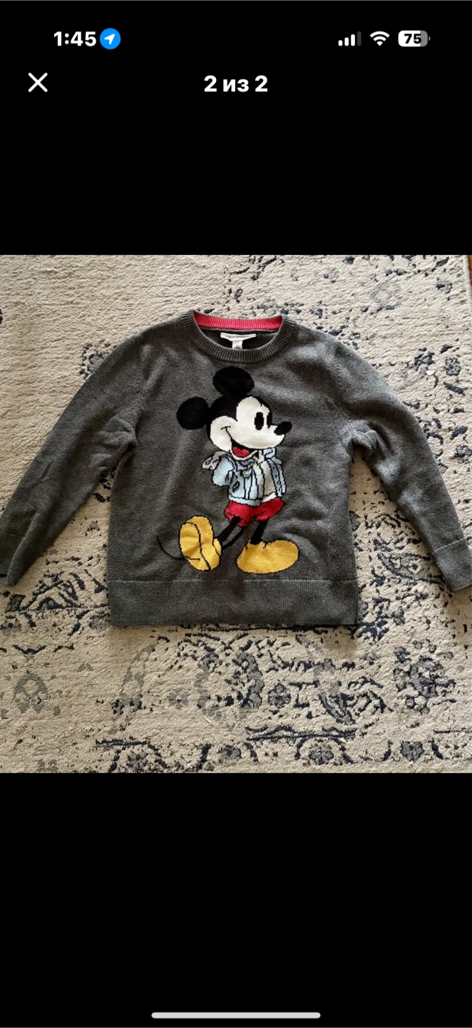 Grey GAP Mickey Mouse Sweater. Size 4T
