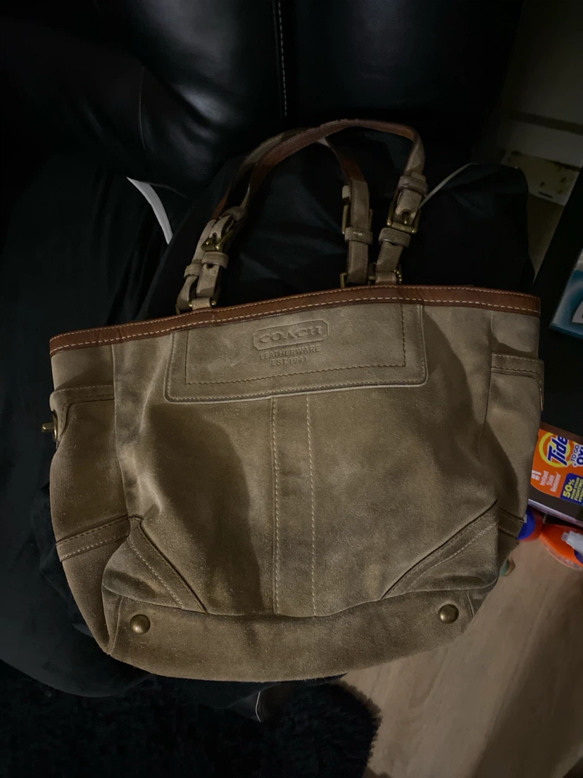 Coach Suede Leather Tote Bag