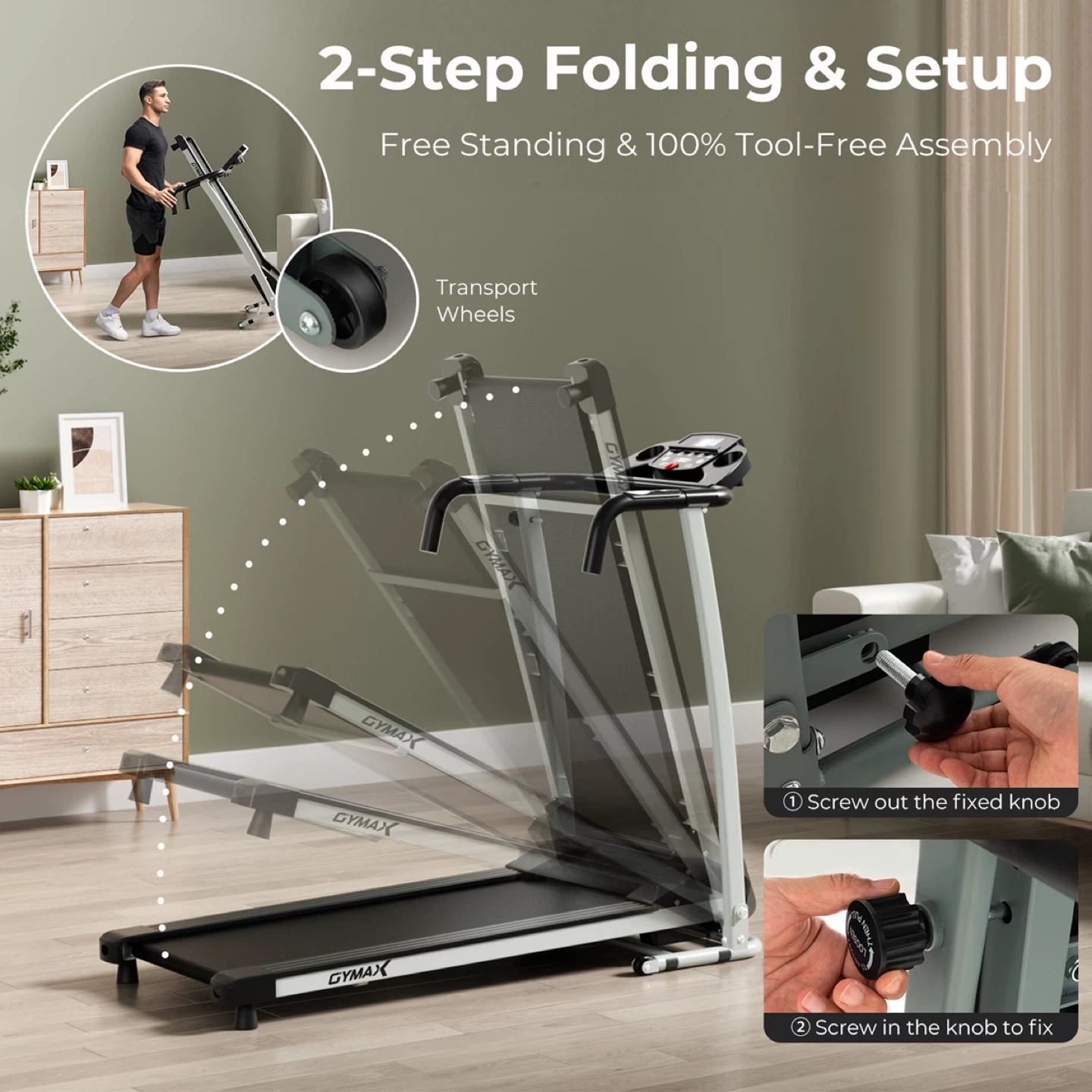 GYMAX Folding Treadmill with Shock Absorbers - photo 5