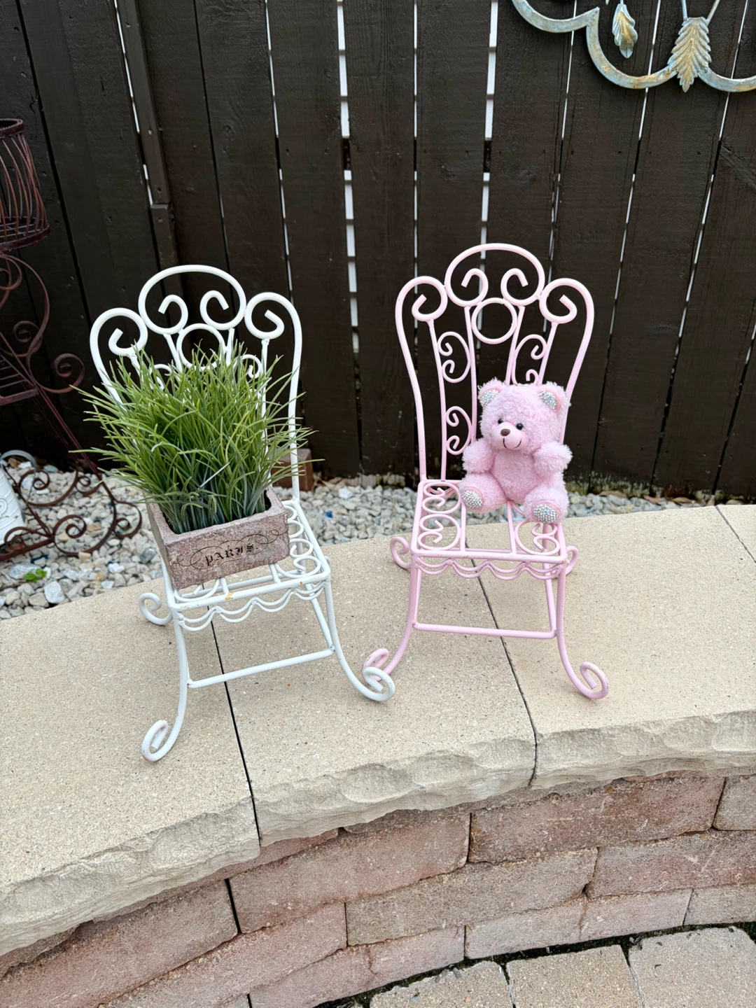 TWO SUPER CUTE  SMALL METAL CHAIRS