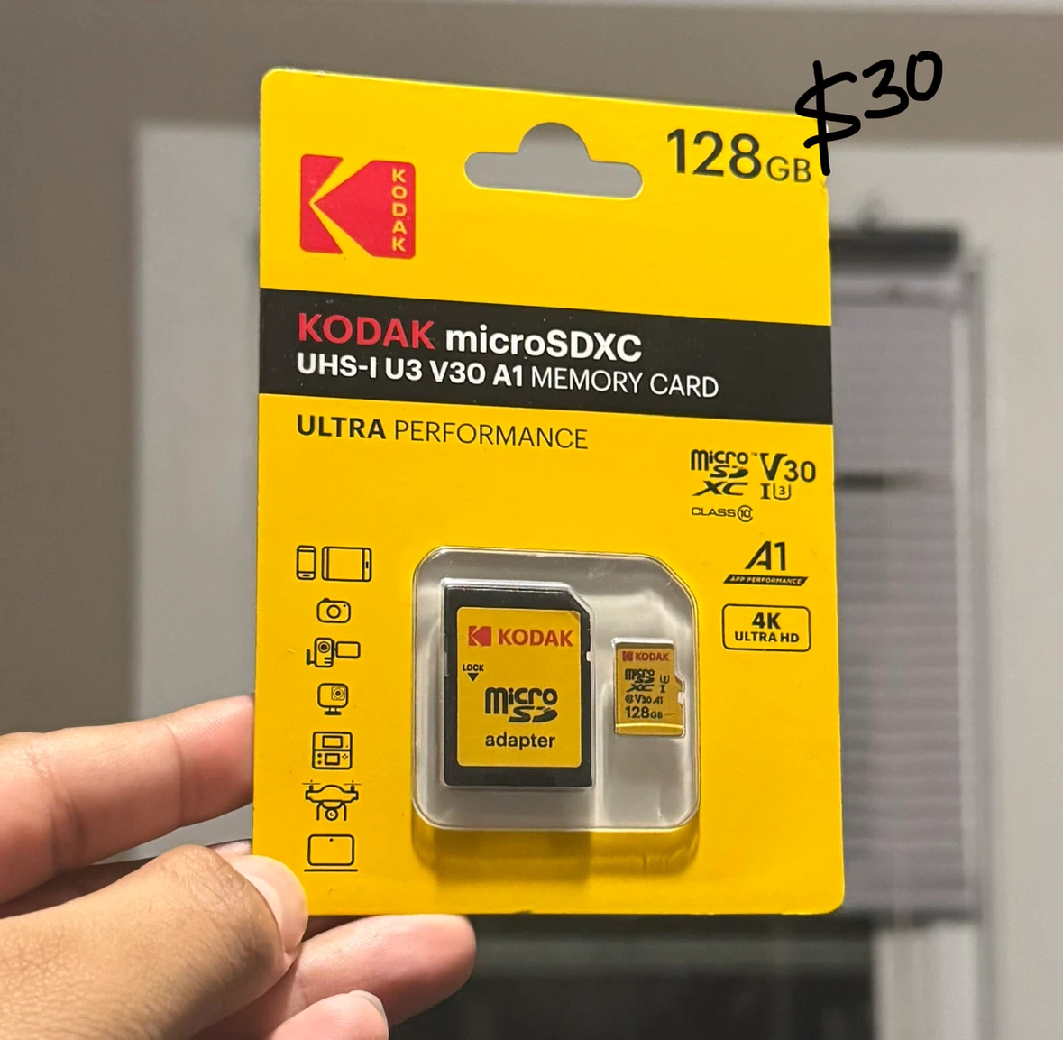 Kodak 128GB microSDXC UHS-I U3 V30 A1 Memory Card - photo 2