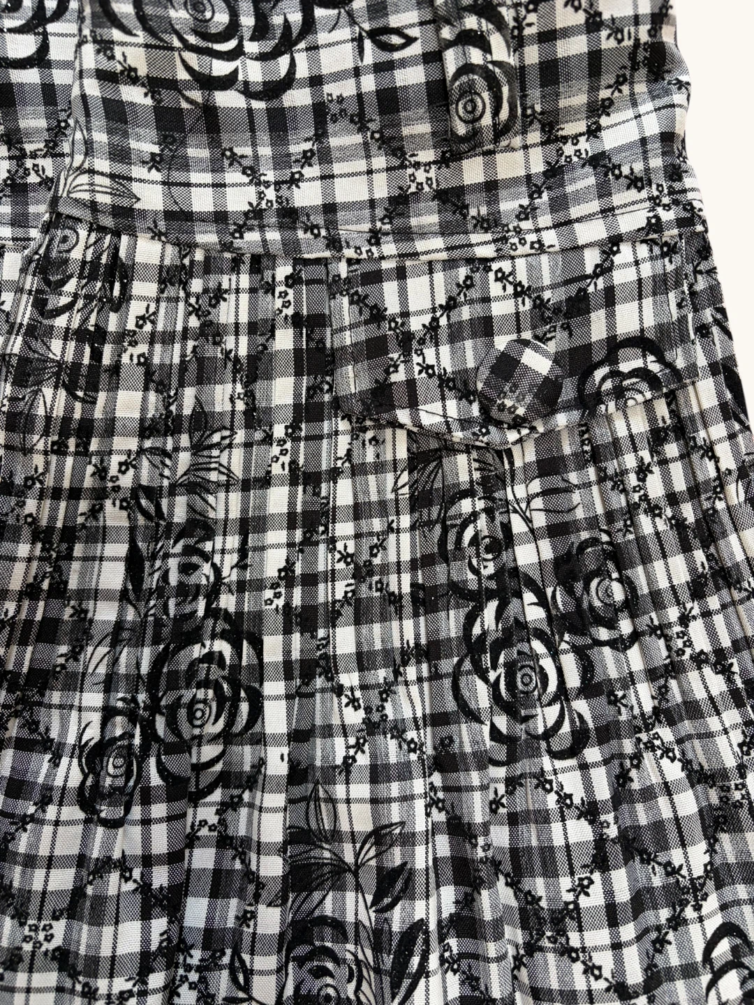 Plaid Rose Print Skirt with Tulle Trim - photo 2