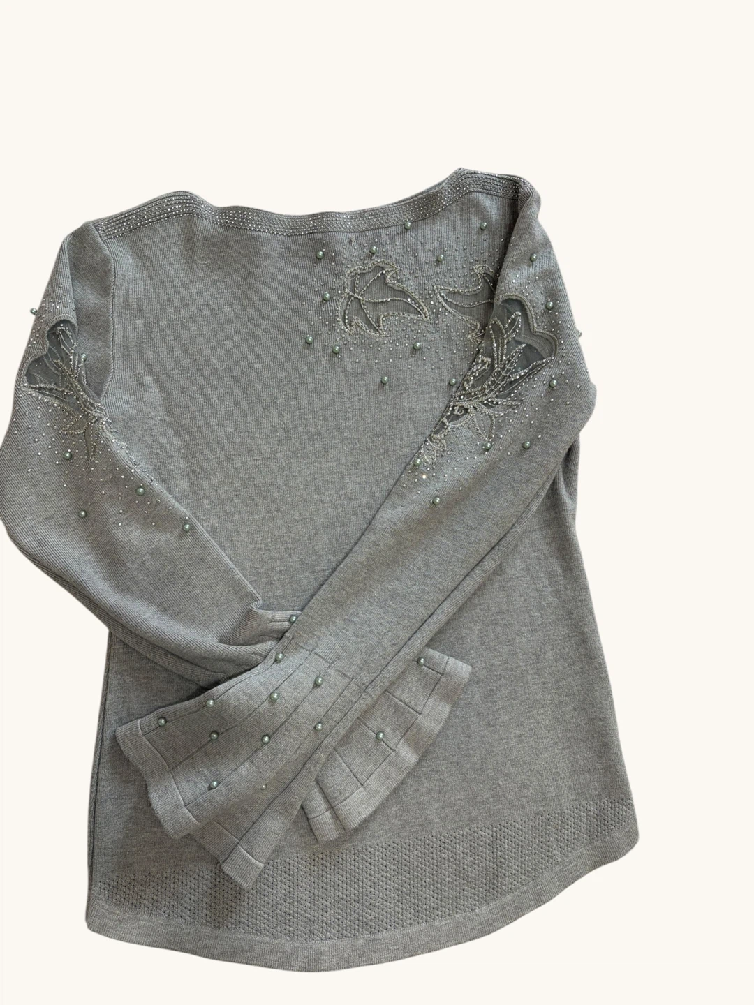 Grey Embellished Sweater with Bell Sleeves - photo 4