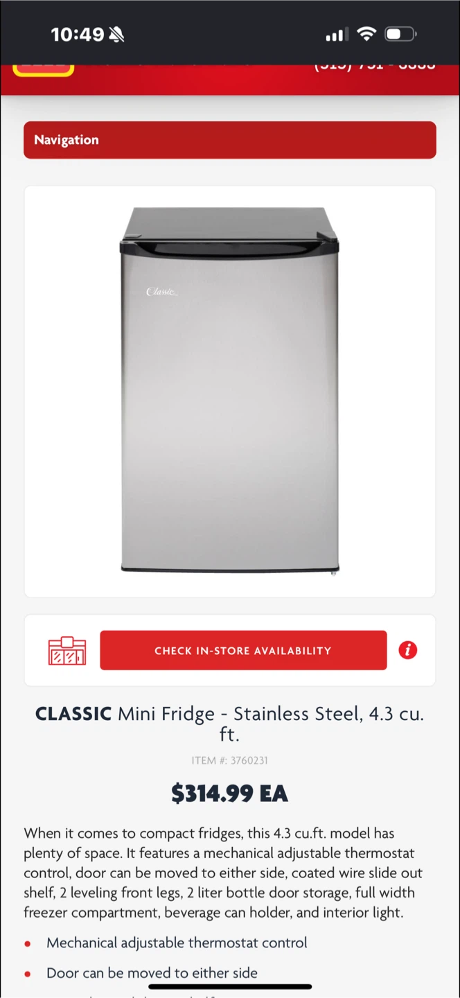 Classic Mini Fridge - Stainless Steel, 4.3 cu. ft. - photo 5