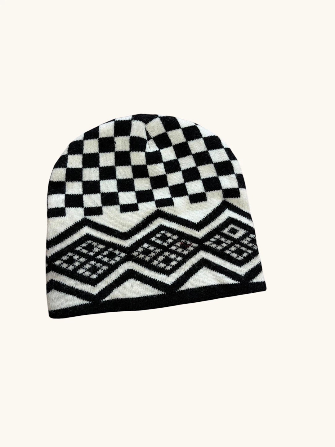Checkerboard Knit Beanie - photo 3