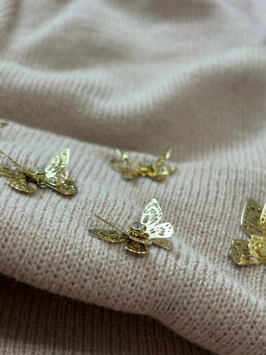 Beanie with Butterfly Embellishments