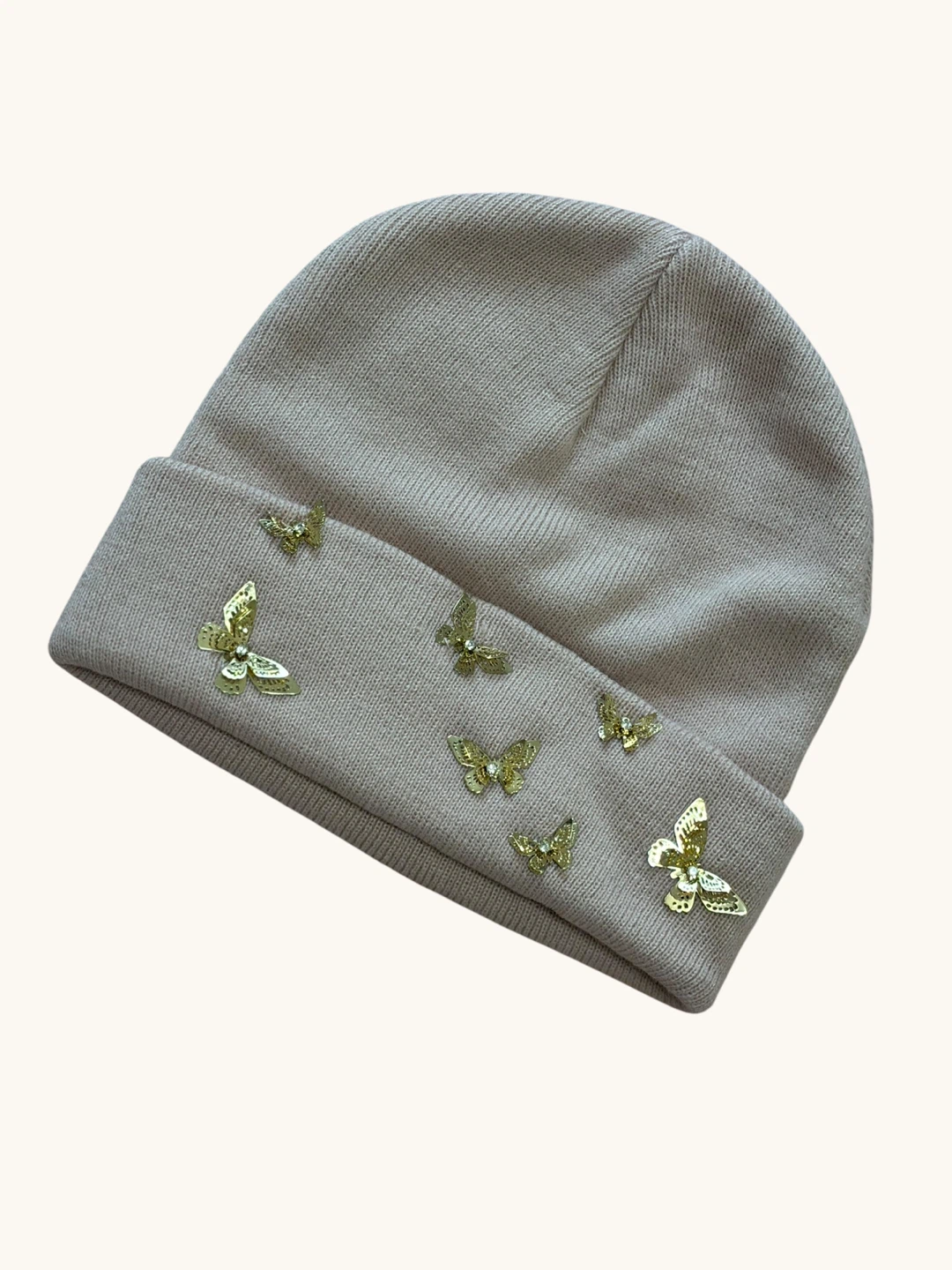Beanie with Butterfly Embellishments - photo 3