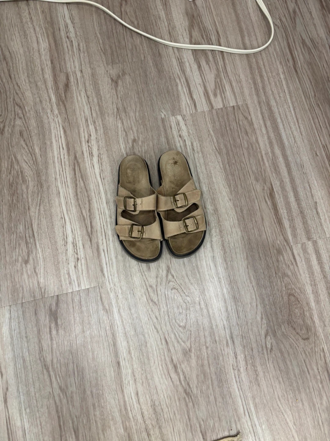 Tan Leather Double Strap Sandals Italy