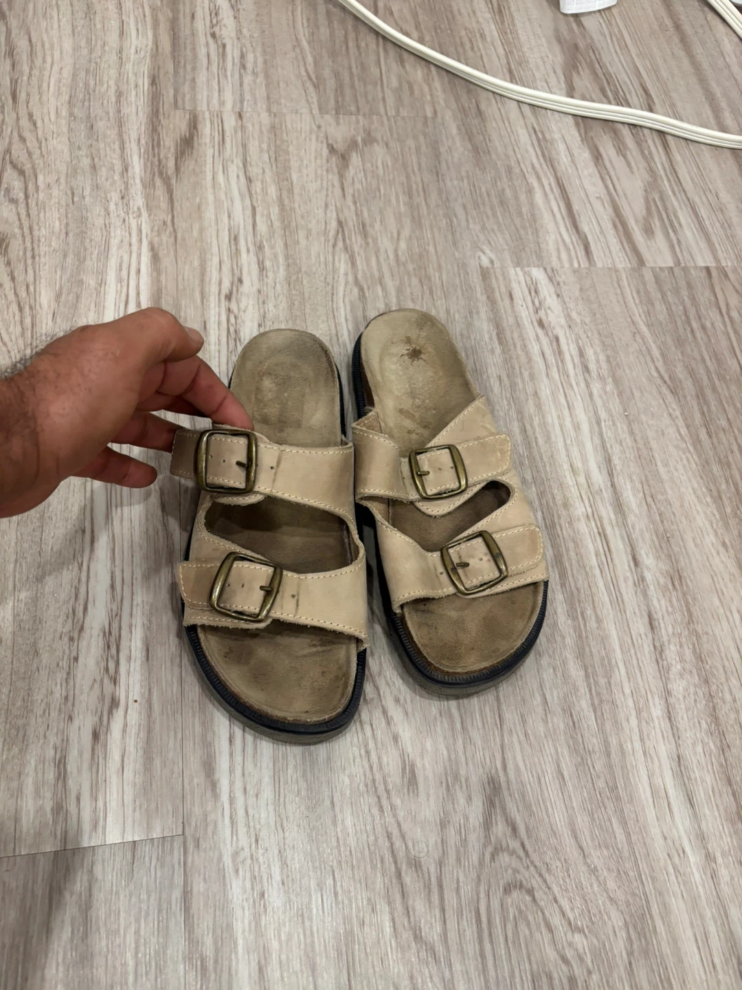 Tan Leather Double Strap Sandals Italy - photo 5