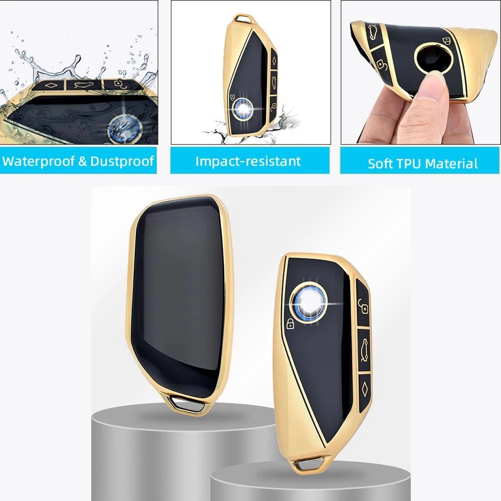 Gold Car Key Fob Case Cover BMW - photo 3