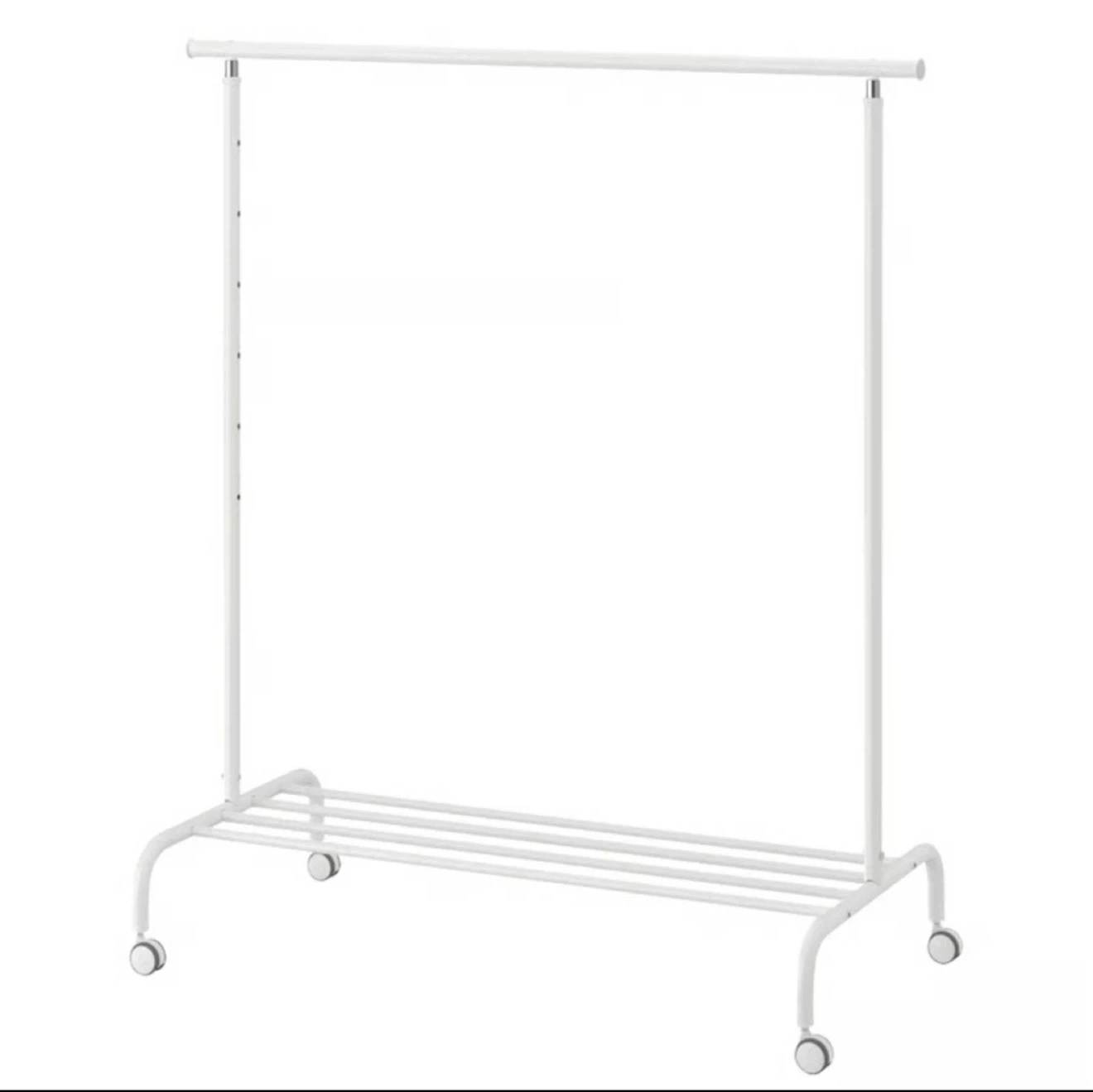 White Garment Rack with Wheels - Moving Sale - photo 2