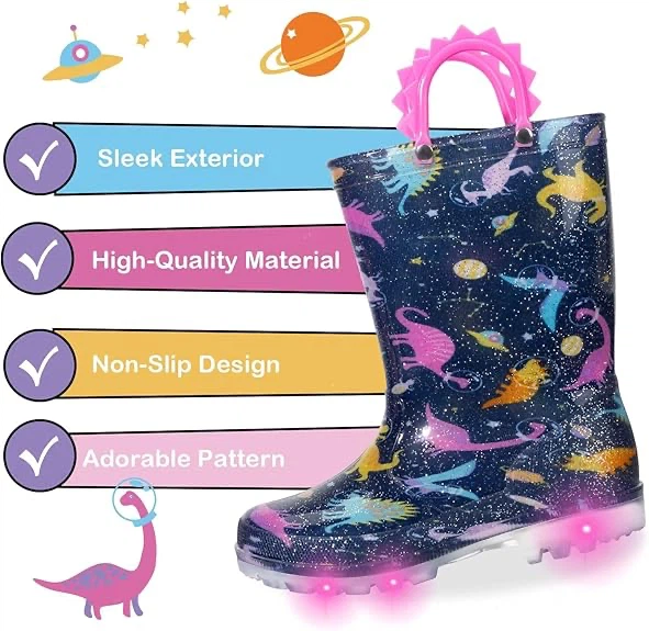 Kids Dinosaur Light-Up Rain Boots - photo 5