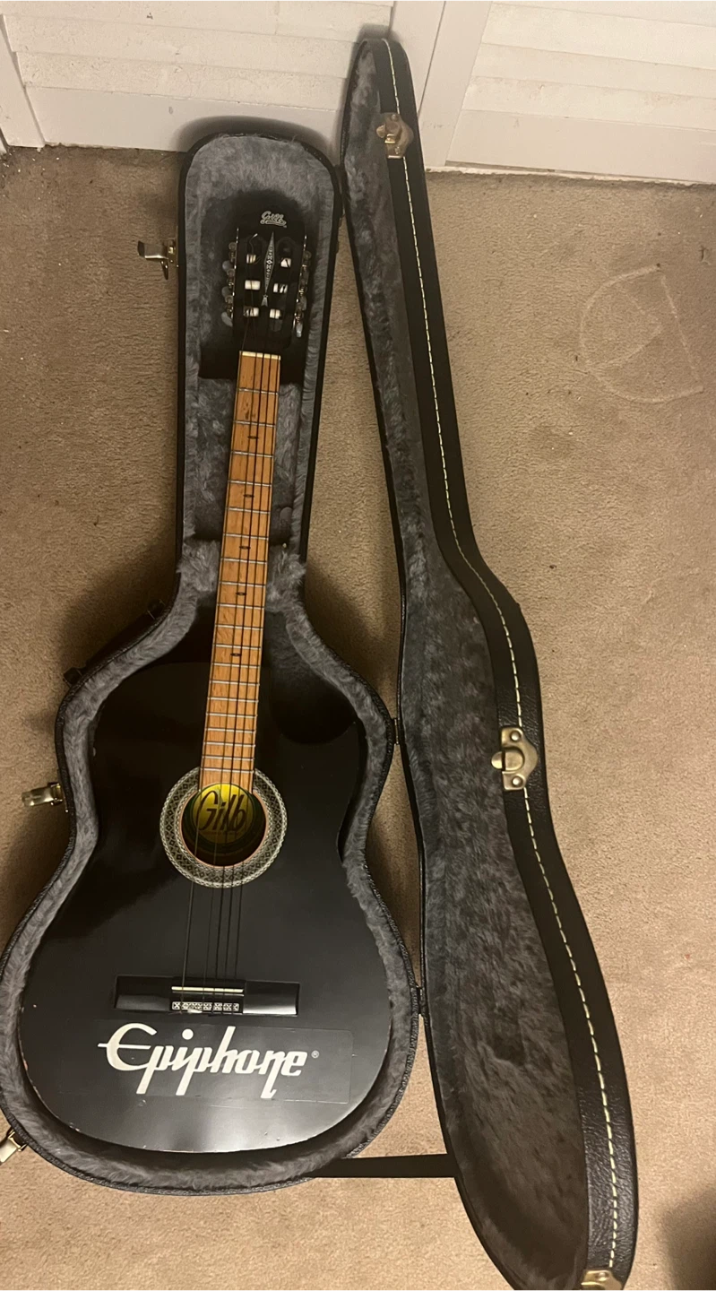 Gilb Epiphone Guitarra Selecta Black Acoustic Guitar