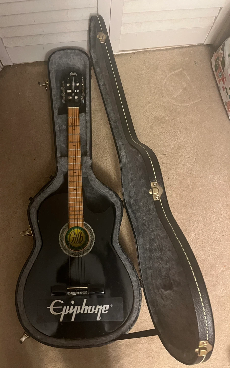 Gilb Epiphone Guitarra Selecta Black Acoustic Guitar - photo 5