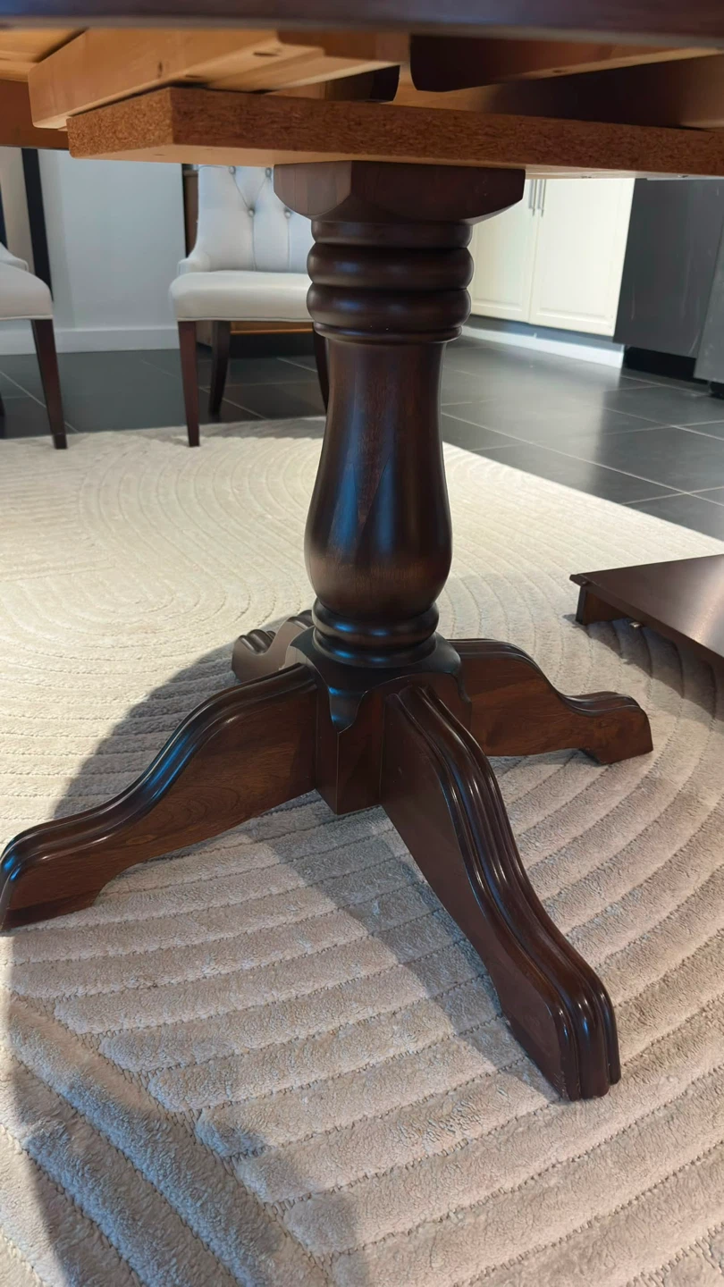 Walnut round dining table - photo 2