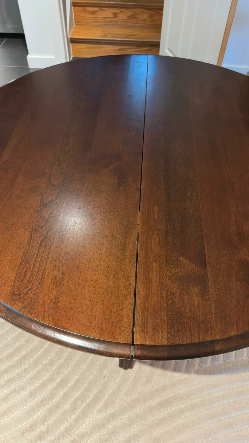 Walnut round dining table - photo 4
