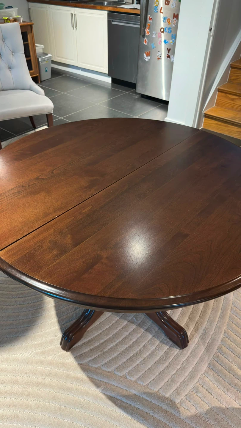 Walnut round dining table - photo 5