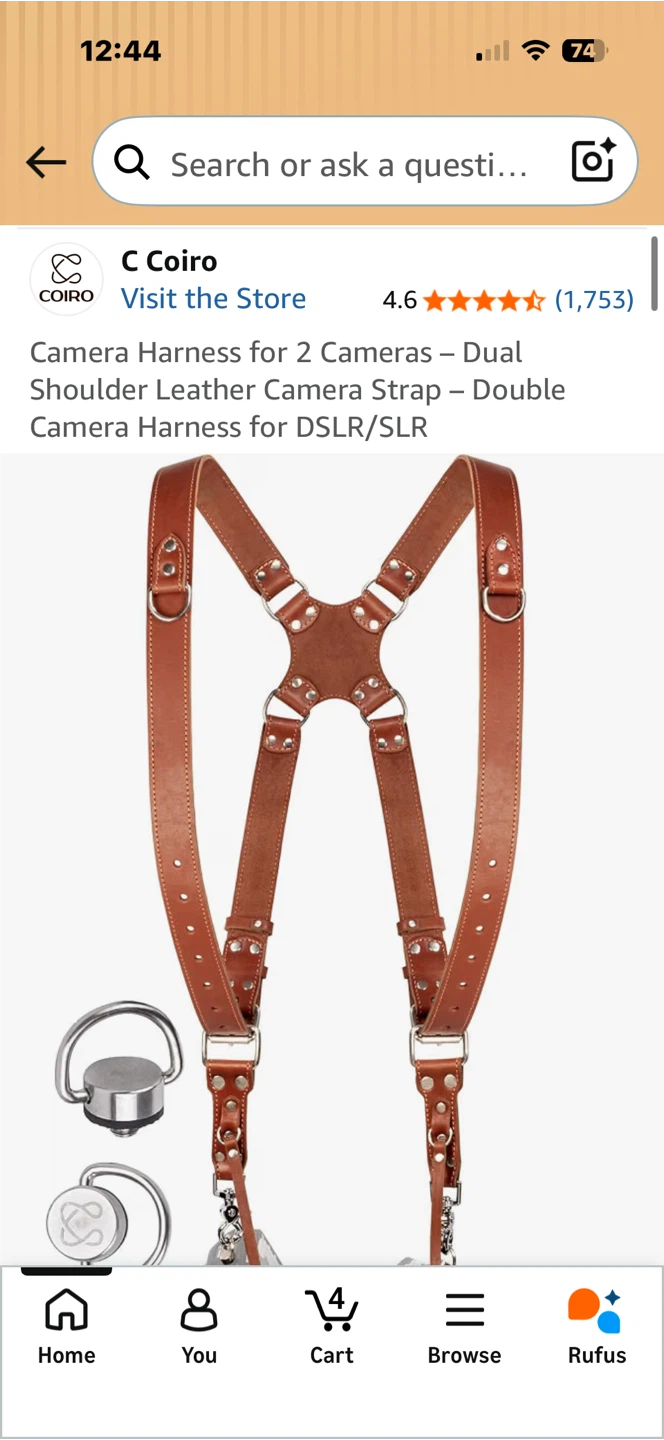 C Coiro Leather Camera Harness for 2 Cameras - photo 2