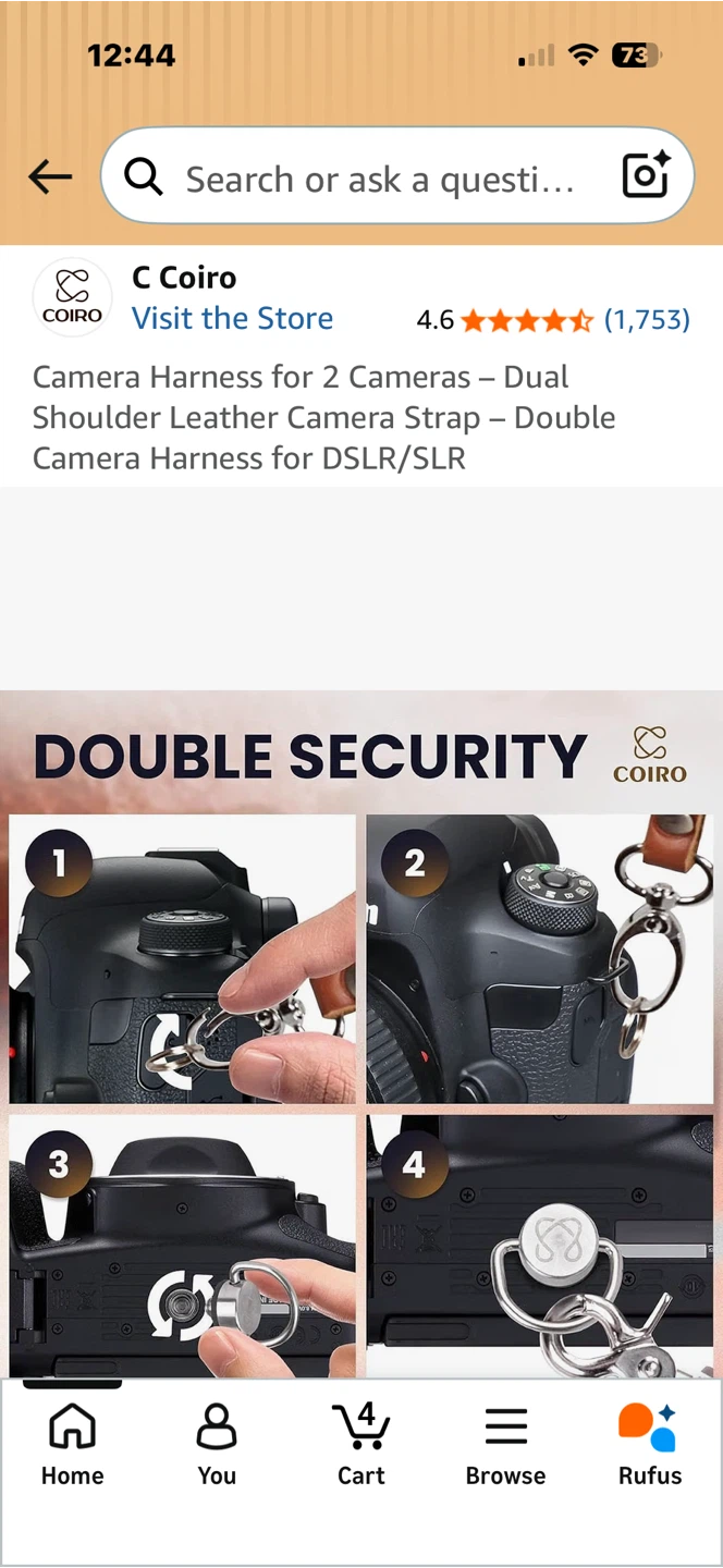 C Coiro Leather Camera Harness for 2 Cameras - photo 5