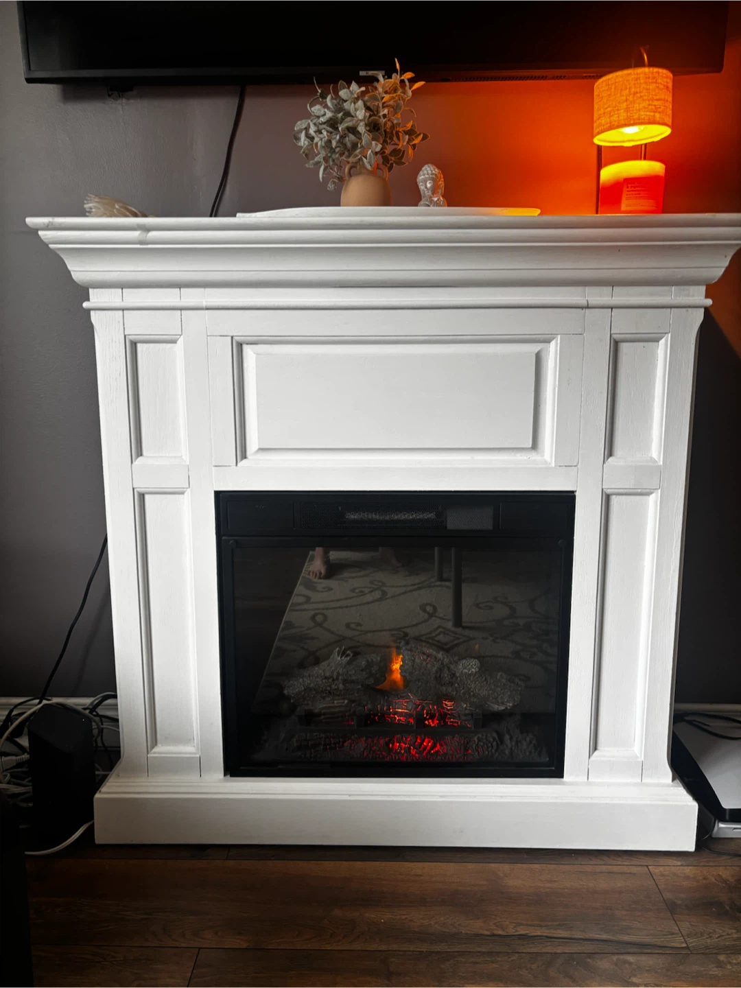 White Electric Fireplace