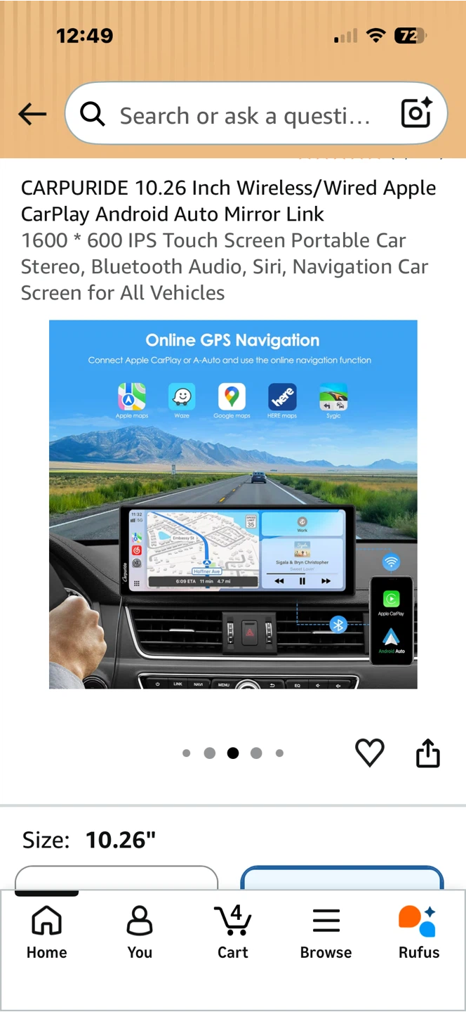 CARPURIDE 10.26 Inch Wireless/Wired Apple CarPlay Android Auto - photo 5